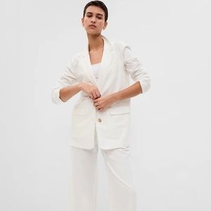 M Gap white linen-cotton blazer